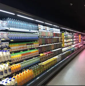 2023 diskon besar-besaran kulkas Supermarket dan Freezer China pendingin tampilan komersil kulkas Tampilan udara terbuka pendingin