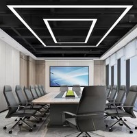 Lustres linéaires LED de bureau, AC 85-265V, 40W, 1200mm, 4 pieds de long, lampe suspendue carrée en aluminium, luminaire rectangulaire suspendu