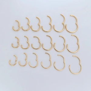 Lotus Großhandel Klassische 9K 14K 18K Massiv Echtgold Clicker Creolen Nasenring <span class=keywords><strong>Gold</strong></span> Piercing Edler Körperschmuck für Damen Herren - Product Image 6
