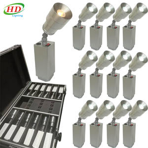 12 шт. 2 в 1 холодный + теплый белый светодиодный контактный точечный зум батарейный свет с полетным чехлом - Product Image 1