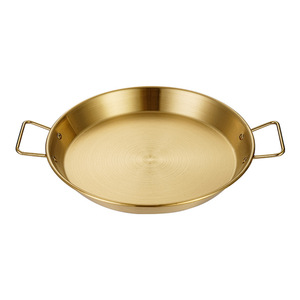 Sartén para Paella Antiadherente de Acero Inoxidable Dorado para Cocina, Restaurante y Hogar, Olla para Mariscos con Doble Asa - Product Image 2