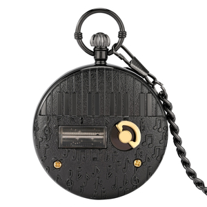 Nuovo orologio da tasca musicale con coccinella su grande foglia, carillon nero <span class=keywords><strong>a</strong></span> manovella per regalo di San Valentino o compleanno - Product Image 2