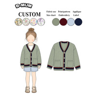 Cardigan tricoté pour enfants à rayures crème, manches longues, boutonné, avec poches, style preppy, vêtement d'extérieur pour l'automne – Grande Vente