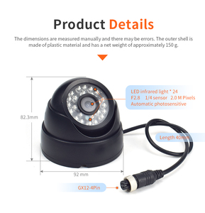 Caméra mini-dôme AHD 720P/1080P/CVBS 600TVL avec vision nocturne infrarouge, certifiée CE/FCC/RoHS, garantie 1 an - Product Image 4