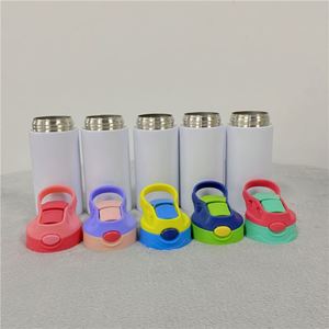 Nouvelle gourde de sport incassable de 12 oz pour enfants, à sublimation vierge, entièrement droite, avec pailles, diamètre identique en haut et en bas - Product Image 3