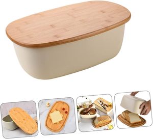 Boîte à pain domestique <span class=keywords><strong>de</strong></span> grande capacité, en matériau durable <span class=keywords><strong>de</strong></span> haute qualité, avec une forte stabilité, design surélevé avec couvercle en bambou - Product Image 4
