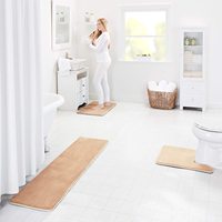 Tapis de bain en Polyester antidérapant, mousse à mémoire de forme, ensemble de matelas doux lavable pour sol