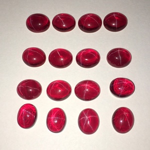 Sao Đỏ Sapphire Phòng Thí Nghiệm Tạo Ra Đồng Bằng Hình Dạng Hình Bầu Dục Lỏng Tổng Hợp Đá Quý Cabochon Làm Đồ Trang Sức Bán Buôn Giá Tự Nhiên - Product Image 3