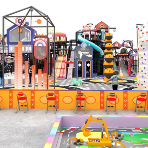 Grande Parco Giochi al Coperto per Bambini Aoleao Ninja + Avventura ad Alta Quota + Area Giochi Morbida + Città Simulata Capacità 1000 Persone - Product Image 1