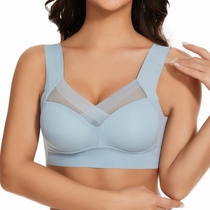 <span class=keywords><strong>Reggiseno</strong></span> da donna taglie forti a copertura totale, traspirante, in seta ghiaccio, <span class=keywords><strong>senza</strong></span> cuciture, <span class=keywords><strong>push</strong></span>-<span class=keywords><strong>up</strong></span>, <span class=keywords><strong>senza</strong></span> <span class=keywords><strong>ferretto</strong></span>, tipo canotta, per sport, yoga e palestra - Product Image 3