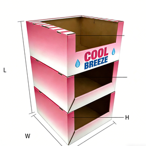 Boîte d'affichage en papier ondulé pour supermarché, emballage de vente au détail, logo personnalisé, pour sacs à main, cosmétiques - Product Image 3