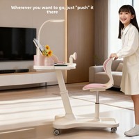 Ensemble bureau et chaise en plastique pour enfants, réglable et mobile, protection lombaire, pour la maison