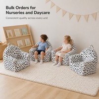 Fauteuil pouf en peluche pour enfants, siège en mousse douce à poils synthétiques motif taches de dalmatien pour tout-petits, avec poignée de transport, OEM
