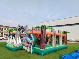 Castillo Inflable de PVC con Tobogán y Zona de Saltos, Temática Jurassic Park, Certificado CE, para <span class=keywords><strong>Alquiler</strong></span> en Eventos - Product Image 2