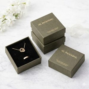 Fashion Jewelry Set Box Custom Rigid Two Piece Jewelry Gift Box Velvet Insert Debossing Custom Logo Factory Directly Supply - Product Image 1