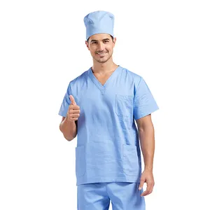 Медицинская одежда с V-образным вырезом, унисекс, больничная форма, салонный набор скрабов