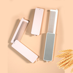 2025 Portable Folding Pocket <strong>Comb</strong> <strong>Mirror</strong> Set Silver Finish Personalized Features for Travel Makeup Beauty Cosmetics - Product Image 4