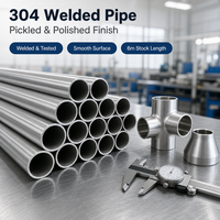 Tuyau soudé ERW en acier inoxydable 304, 1 pouce SCH40, 33,4 mm DE, 3,38 mm TA, 6 m pour conduites d'eau, de gaz, d'air, d'huile et de fluides, livraison rapide