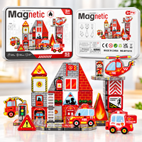 Mini tuiles magnétiques de poche 3,75 cm, blocs de construction magnétiques en boîte métallique, jouet éducatif STEM de voyage pour tout-petits et enfants, idéal comme cadeau