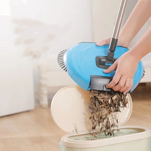 Juego de escoba y recogedor de plástico multifuncional con mango largo para limpieza de suelos y alfombras, ideal para la eliminación de polvo y basura en el hogar. - Product Image 6