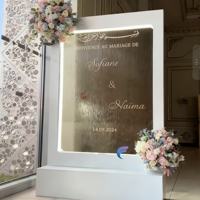 Nouvelle Fontaine Cascade LED Moderne en Acier Inoxydable, Décoration de Fond de Scène de Mariage, Panneau de Bienvenue Personnalisé, Télécommande Sans Fil, Vente en Gros