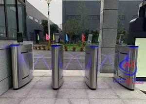 <span class=keywords><strong>Double</strong></span> tourniquet de passage rapide piétonnier/tourniquet à grande vitesse d'aileron d'empreinte digitale/barrière d'aileron de <span class=keywords><strong>double</strong></span> d'aile de brosse de cc - Product Image 2