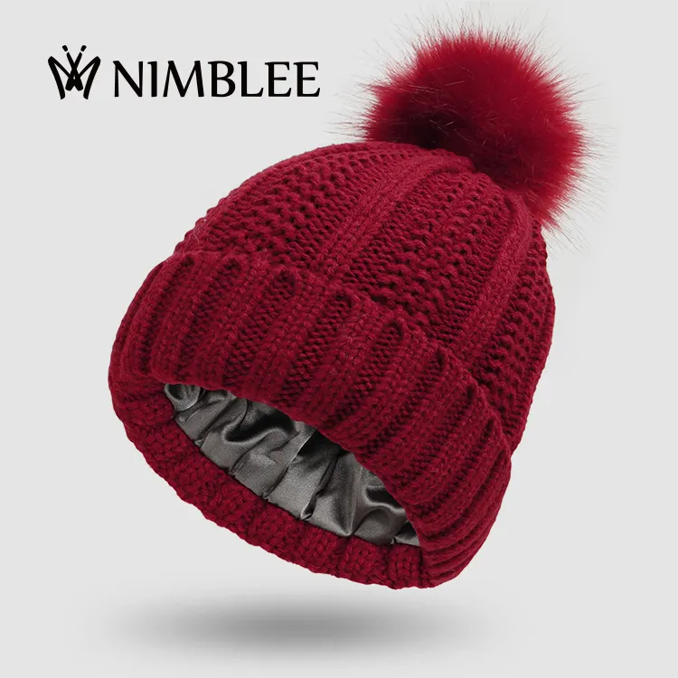 Winter schützen Haar Strick mütze lose warme Wolle Pom Pom Mütze für Damen