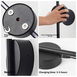 โคมไฟติดผนังแบบแถบตกแต่งไร้สายพร้อมรีโมทคอนโทรลไฟภายในชาร์จแบตเตอรี่ไฟติดผนังประเภทสินค้า - Product Image 5