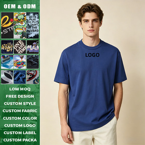เสื้อยืดคอกลมทรงโอเวอร์ไซส์ ผ้าคอตตอน 100% หนัก 220GSM 20s ตัดเย็บแบบดรอปโชว์เดอร์ ระบายอากาศได้ดี สไตล์สตรีทแวร์คลาสสิก ใส่ได้ทุกวันในช่วงฤดูร้อน - Product Image 1