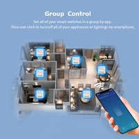 Mini Interrupteur Intelligent Tuya 16A Wifi+RF433Mhz pour Smart Life, Relais Temporisateur de Contrôle 2 Voies, Automatisation Sans Fil Compatible Alexa Google Home
