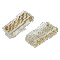 Conector Ethernet Transparente Coorle RJ45 Macho 8P8C para Panel de Operación, Cabeza de Cristal, Longitud=26mm, 100 unidades/caja