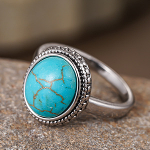 Anello Vintage Stile Turchese per Donne, Gioiello Retrò di Tendenza per Uso Quotidiano, Idea Regalo - Product Image 6