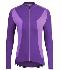 ヨーロッパとアメリカの地域のクラブのための女性の長袖シャツパープルロードウェアサイクリングジャケットセーターサイクリングスピードウェイジャケット