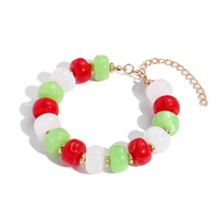Bracelet perlé fait main en acrylique de haute qualité pour femme, avec grandes perles abacus multicolores, idéal pour les fêtes de Noël et d'Halloween