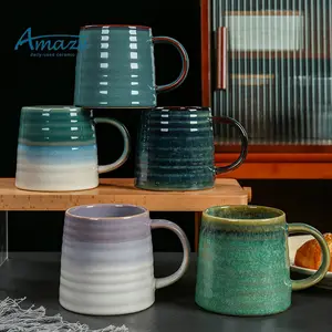 Personalized Factory Price Fancy Ombre Reactive Glaze Vintage Wholesale Custom Logo Mug Gift Item Bulk Ceramic Tea Cups