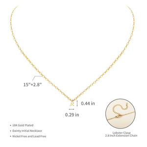 Ciondolo con Iniziale 26 Lettere dell'<span class=keywords><strong>Alfabeto</strong></span>, Impermeabile, Placcato Oro 18K, in Acciaio Inossidabile, Stile Vintage, Gioiello alla Moda con Catena, per Anniversario - Product Image 5