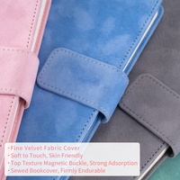 Carnets à couverture rigide en tissu velours pour femmes, carnets à grille avec boucle magnétique, carnet en velours A5