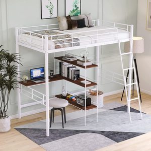 Etal OFT <span class=keywords><strong>Bed</strong></span> con Buil-in ESK y helhelves win Ize Ed para Dorm - Product Image 4