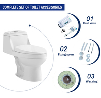 WC monobloc économique à double chasse avec lavabo sur pied intégré, suite d'articles sanitaires pour salle de bain/lavabo
