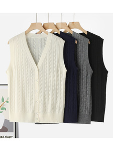AW Custom <strong>Sleeveless</strong> <strong>Sweater</strong> Vest High Quality Soft Luxury Cardigan V-neck Knit <strong>Sweater</strong> - Product Image 6