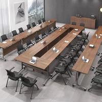 Table de conférence ronde en bois massif de qualité supérieure avec tiroirs de rangement, station de charge et surface résistante aux rayures pour bureau gouvernemental