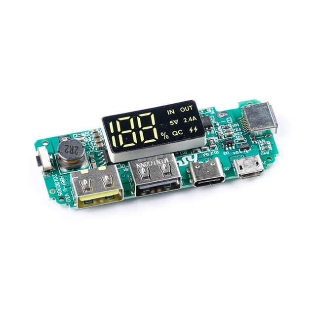 QC flash charging mobile power bank DIY board 5V2.4A fast charging boost circuit board power bank battery power module