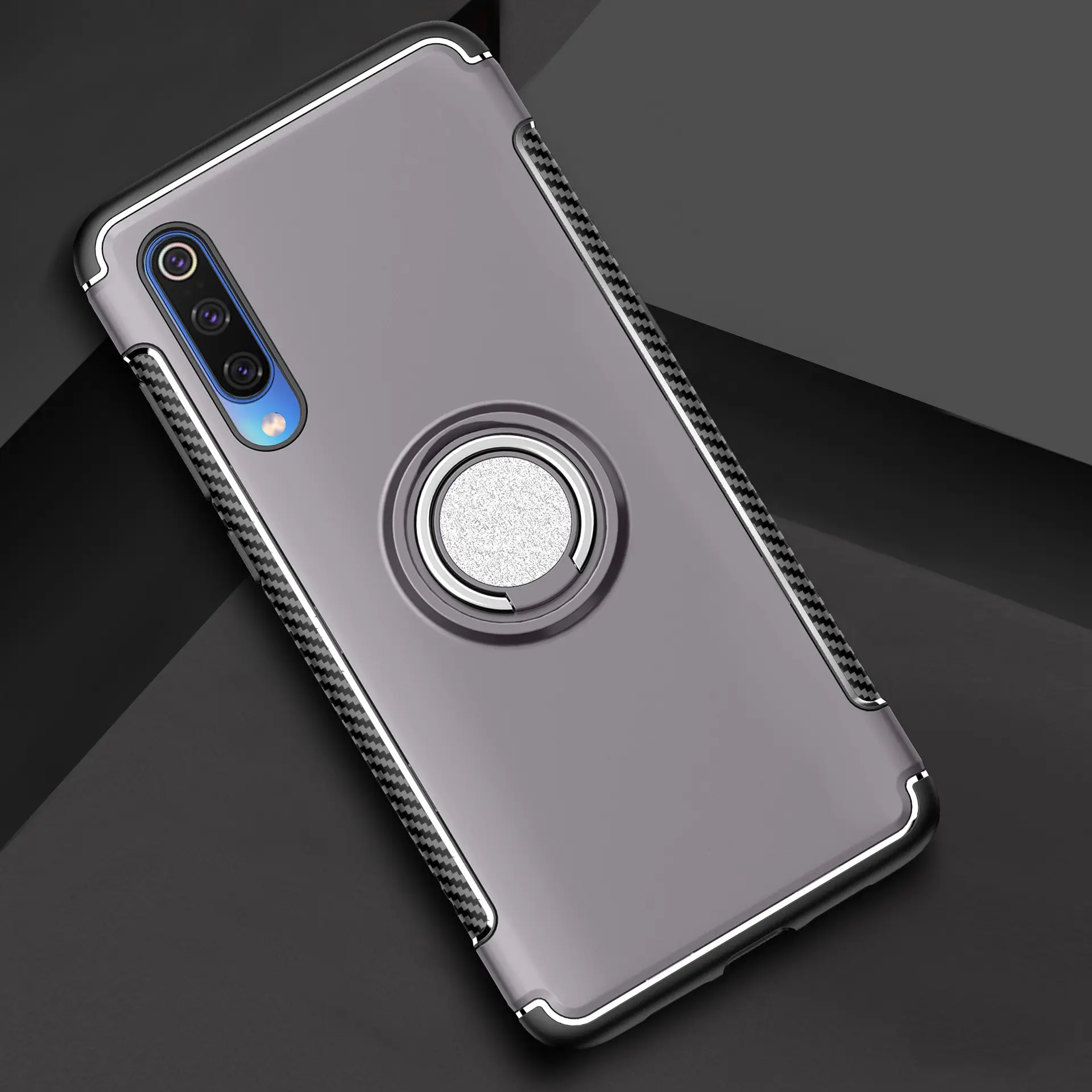 Shockproof TPU PC Finger Ring Armor Back Cover For Xiaomi mi 9 Phone Case