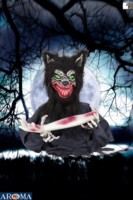 Aroma 22'' Loup Animé qui Mange une Main avec Yeux Clignotants et Sifflements pour Décoration Extérieure de Fête d'Enfermaison, de Jardin ou de Porche