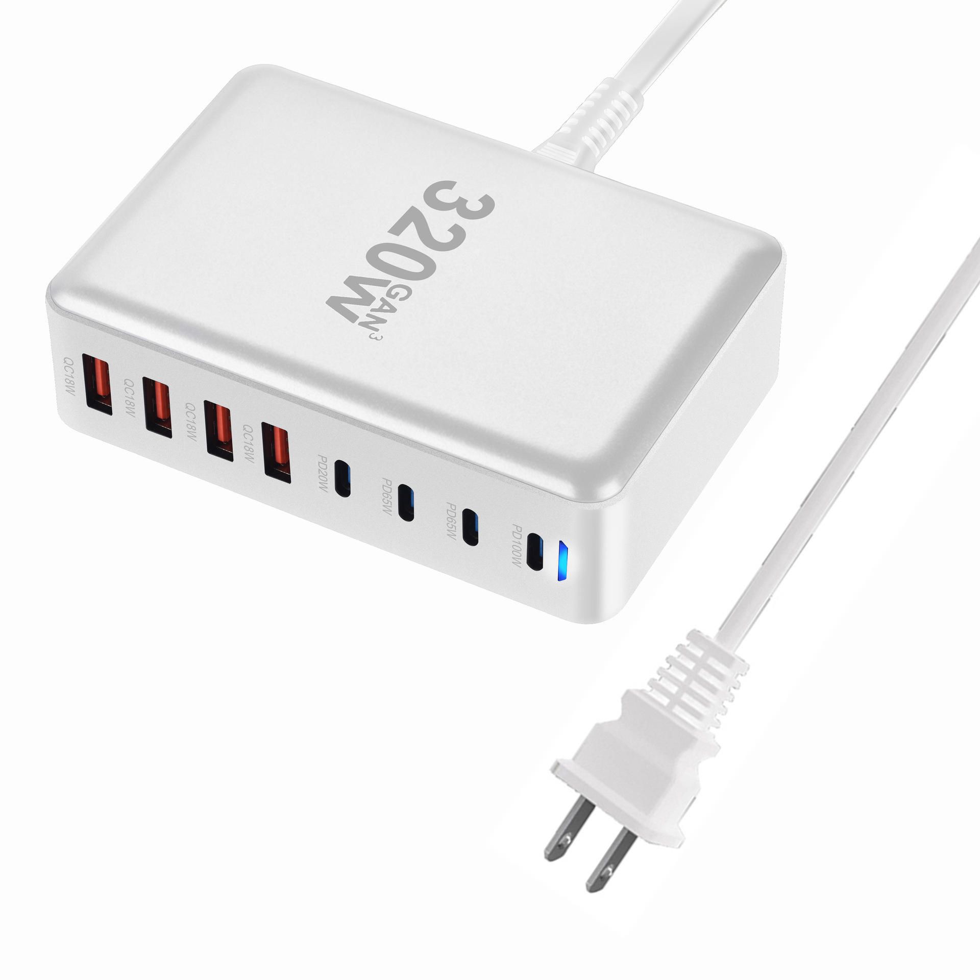 White US standard comes with base + 1.5m power cord