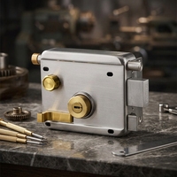 Serrure de porte en fer Kunpeng à installation facile, en acier inoxydable, extérieure, antivol, plaquée zinc, épaisseur 35-50 mm, serrure de porte à clé en acier