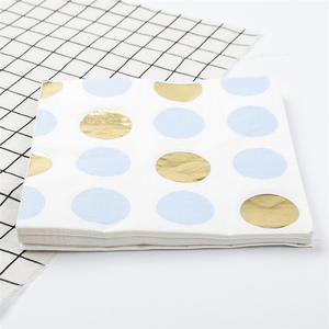 Serviettes en papier pour fête d'anniversaire, mariage, décor de cocktail, estampées à l'or, jetables, écologiques, en pâte de bois vierge - Product Image 1