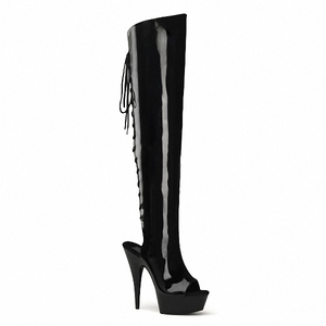 Bottes à lacets sexy pour femmes, style fetish, pour boîte de nuit, talon aiguille de 15 cm, pour modèles, <span class=keywords><strong>pole</strong></span> <span class=keywords><strong>dance</strong></span>, danseuses exotiques, chaussures gothiques - Product Image 2