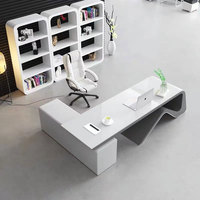Bureau de direction de luxe en vente chaude, table de direction moderne, mobilier de bureau moderne, ensemble de bureau blanc