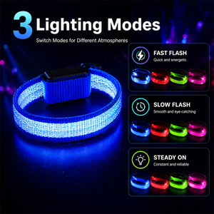 สายรัดข้อมือ LED กระพริบสำหรับกิจกรรมกลางแจ้ง ชาร์จผ่าน USB เหมาะสำหรับการตั้งแคมป์ เดินป่า วิ่ง และกิจกรรมกลางคืน - Product Image 2